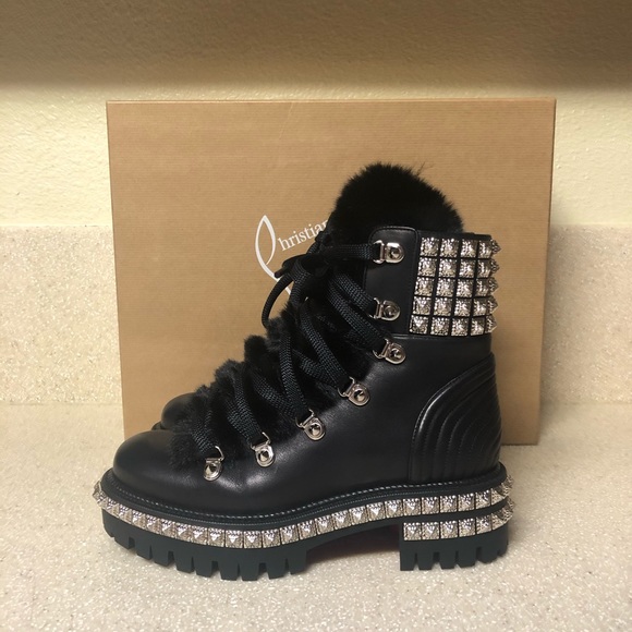 - Christian Louboutin Yeti Studded Boot Black 35 / 5 - Picture 3 of 14